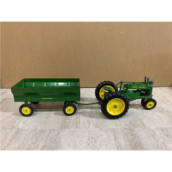 Cast John Deere Tractor w/ Trailer