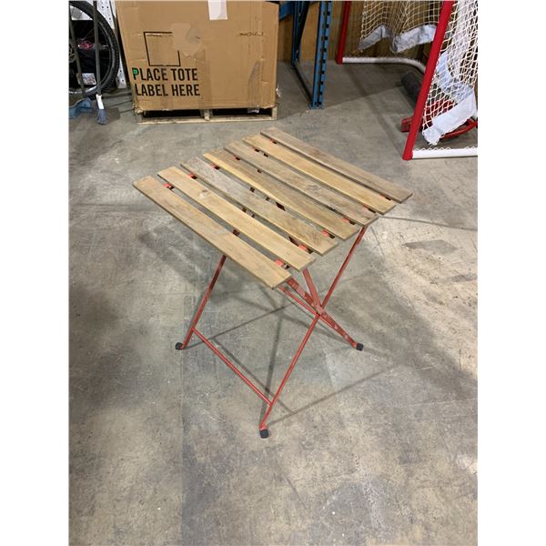 Folding Metal And Wood Table 20in x 20in