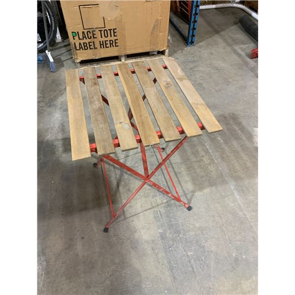 Folding Metal And Wood Table 20in x 20in