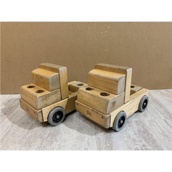 Lot of 2 Vintage Community Playthings Truck Solid Maple Hardwood