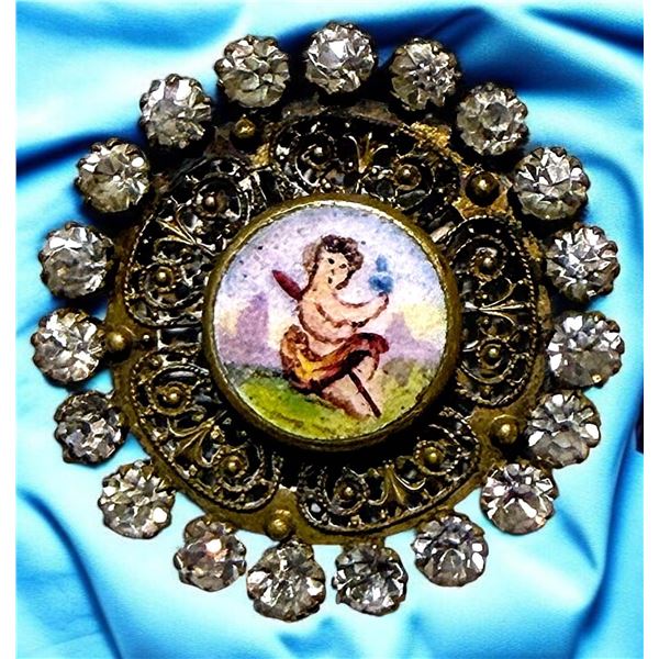 A DIVISION ONE PICTORIAL ENAMEL BUTTON