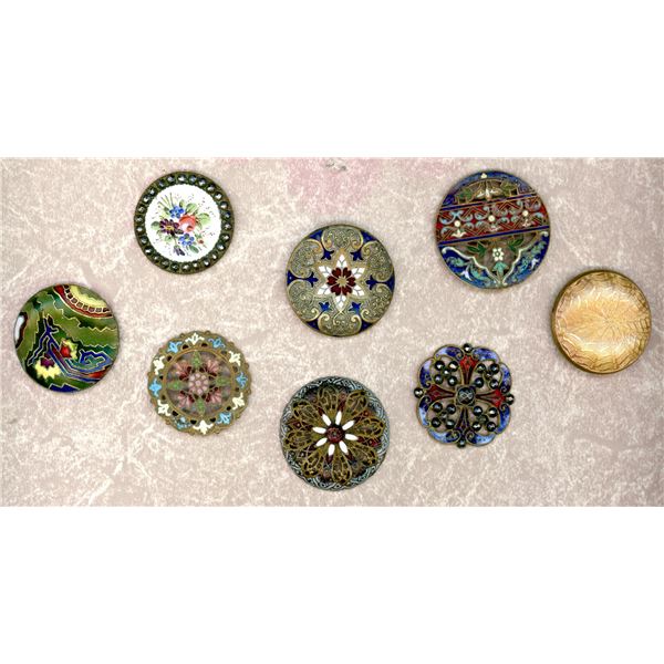 A PARTIAL CARD OF DIVISION ONE ENAMEL BUTTONS