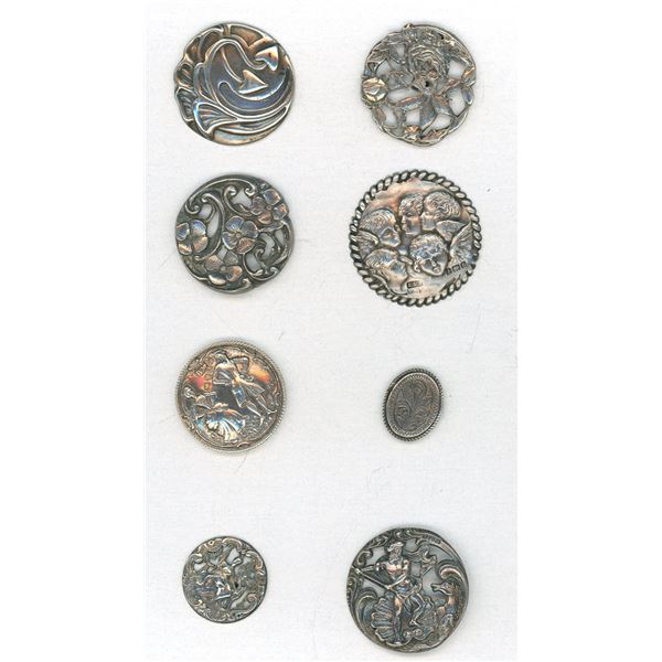 A SMALL SELECTION OF DIVISION ONE SILVER BUTTONS