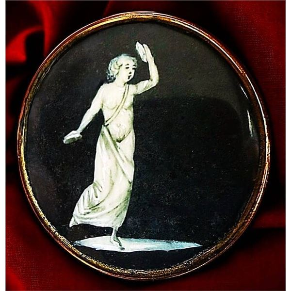 AN EXCEPTIONAL HAND PAINTED DIVISION ONE FIGURAL BUTTON