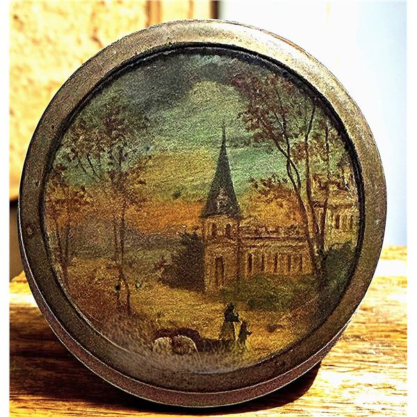 A DIVISION ONE PAINTING UNDER GLASS BUTTON