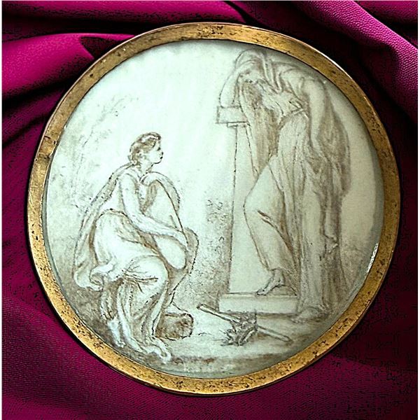 AN EXCEPTIONAL HAND PAINTED DIVISION ONE SCENE BUTTON