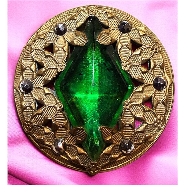A DIVISION ONE VICTORIAN JEWELED BUTTON