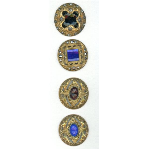 A SMALL CARD OF DIVISION ONE LARGE JEWLED BUTTONS