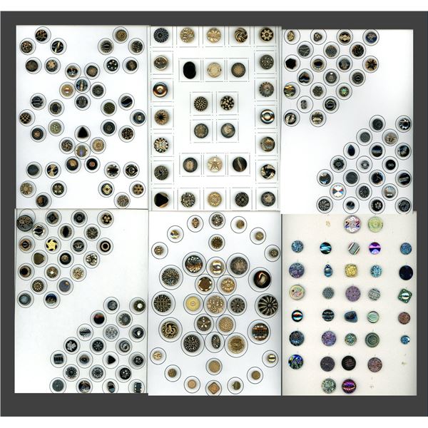 A BOX LOT OF 6 CARDS OF BUTTONS