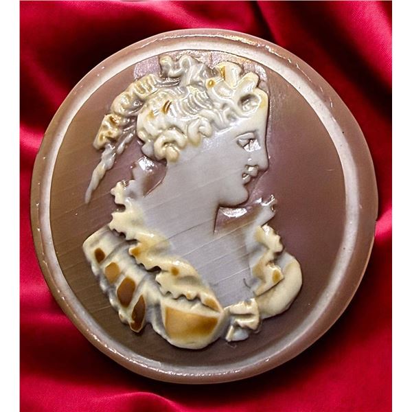 A DIVISION ONE CARVED CAMEO SHELL BUTTON