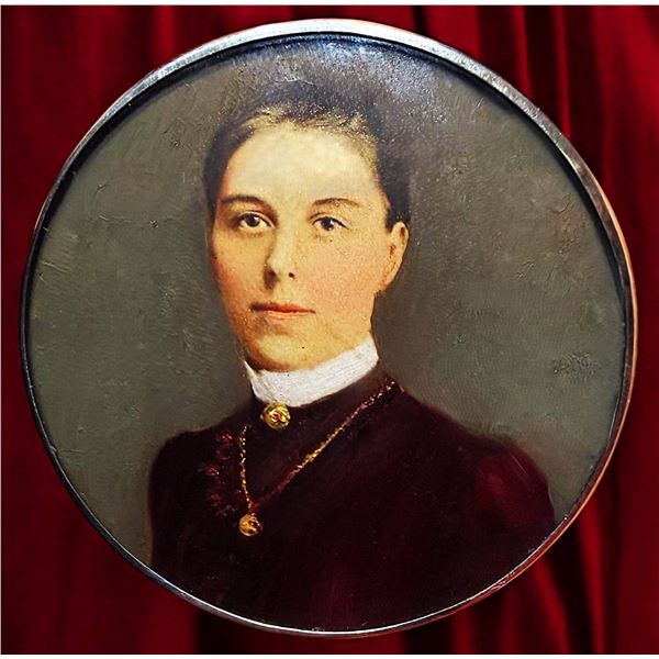 A DIVISION ONE HAND PAINTED FIGURAL BUTTON