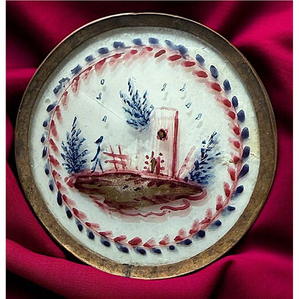 A DIVISION ONE HAND PAINTED UNDER GLASS BUTTON