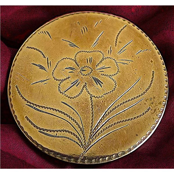 A DIVISION ONE ENGRAVED AND CHASED COPPER BUTTON