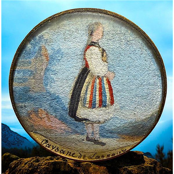 A DIVISION ONE PAINTED UNDER GLASS BUTTON