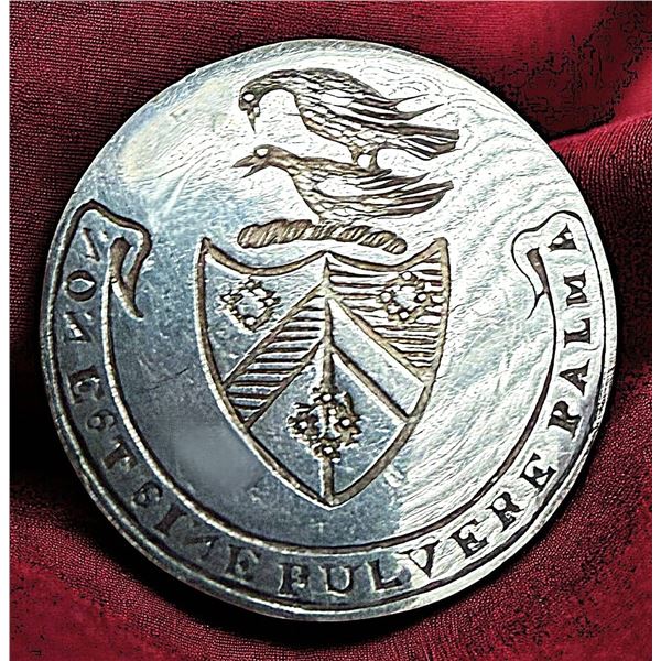 A DIVISION ONE SILVER CREST BUTTON