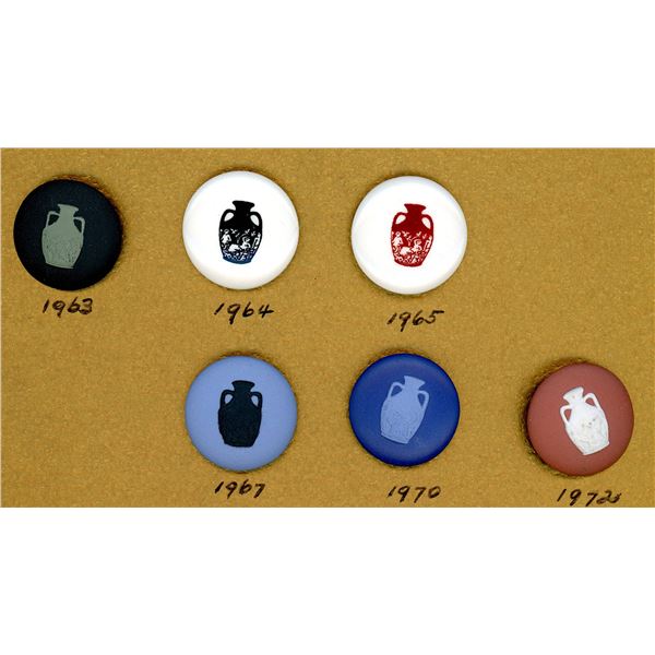 A SELECTION OF DIVISION THREE WEDGWOOD BUTTONS