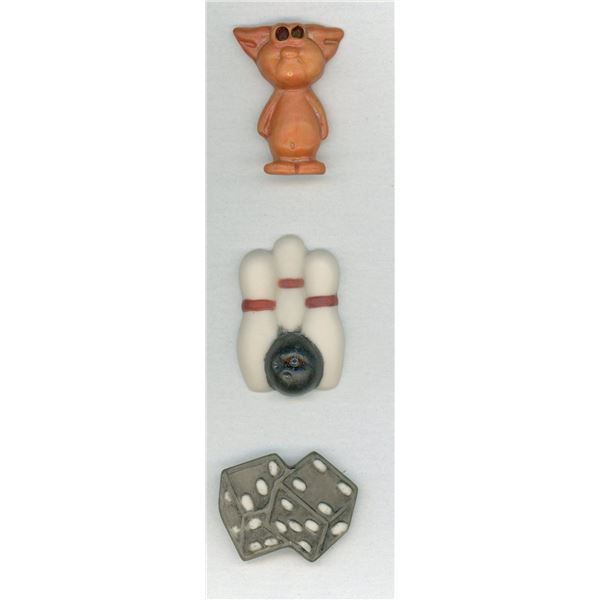 A SMALL CARD OF STUDIO ARTIST CERAMIC BUTTONS