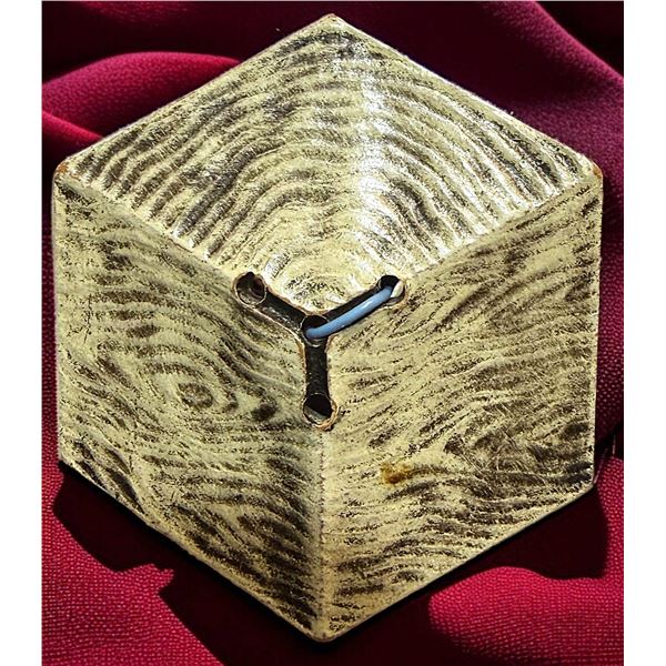 A DIVISION THREE PAINTED WOOD BITTON