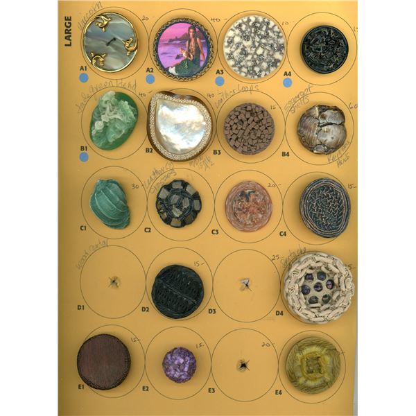 A CARD OF DIVISION THREE COUTURE STUDIO BUTTON