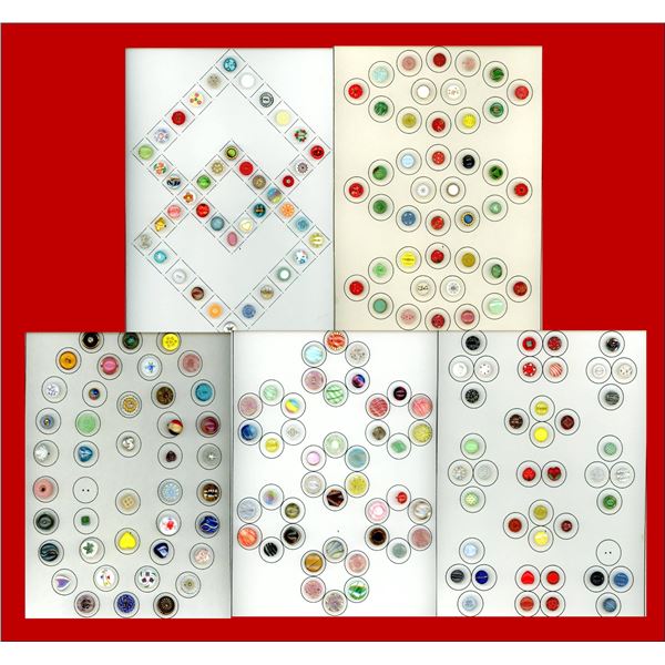 A BOX LOT OF 5 CARDS OF BUTTONS