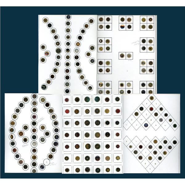 A BOX LOT OF 5 CARDS OF BUTTONS