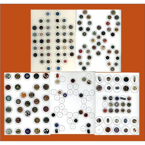 A BOX LOT OF 5 CARDS OF BUTTONS