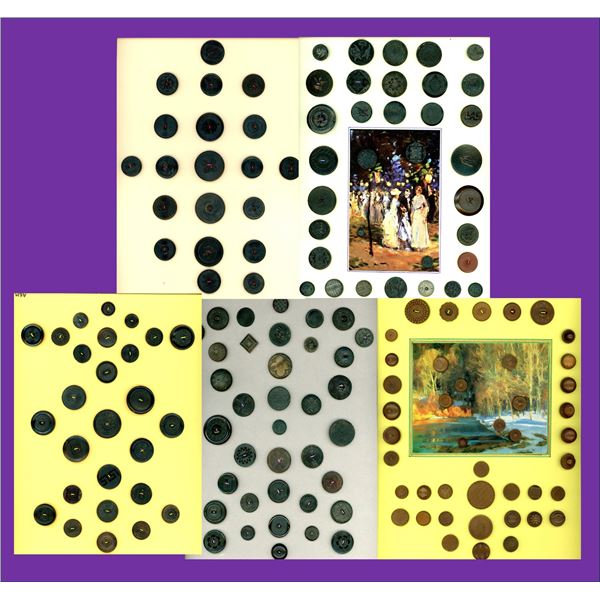 A BOX LOT OF 5 CARDS OF BUTTONS