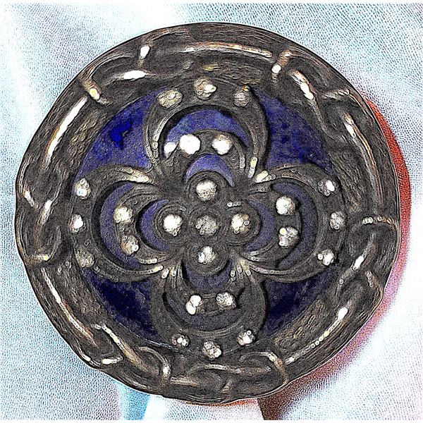 A DIVISION ONE COBALT BLUE ENAMEL BACKGROUND BITTON
