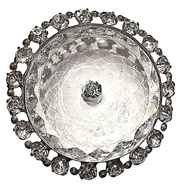 A DIVISION ONE JEWELED PINSHANKED GLASS BUTTON