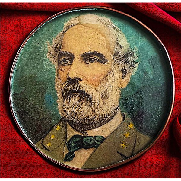 A DIVISION ONE UNDER GLASS FIGURAL BUTTON