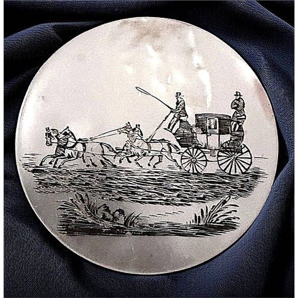 A DIVISION ONE ENGRAVED AND PIGMENTED PEARL BUTTON