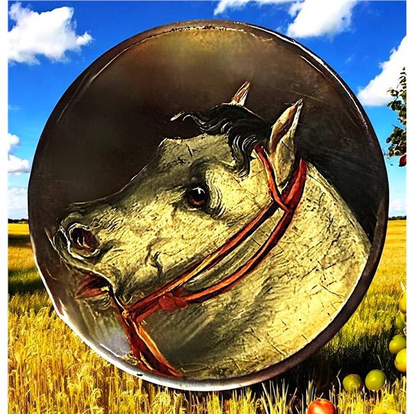 A VERY RARE VERNIS MARTIN SPORTING BUTTON