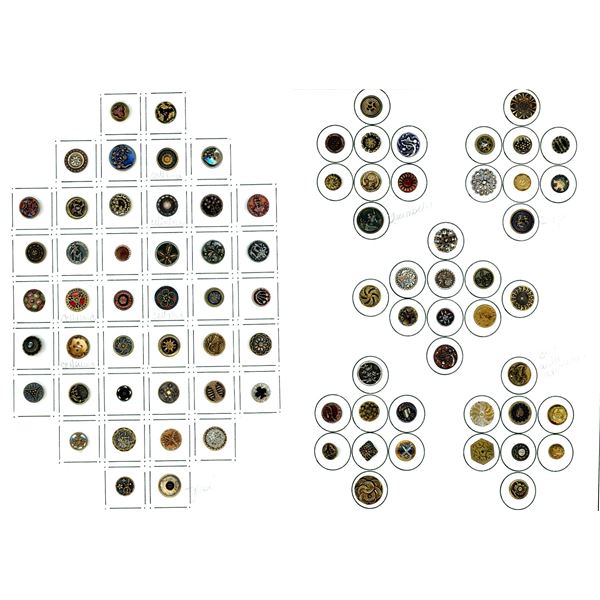 2 CARDS OF DIVISION ONE SMALL METAL BUTTONS