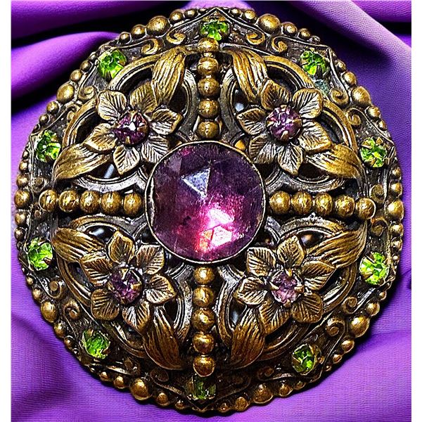 A DIVISION ONE VICTORIAN JEWELED BUTTON