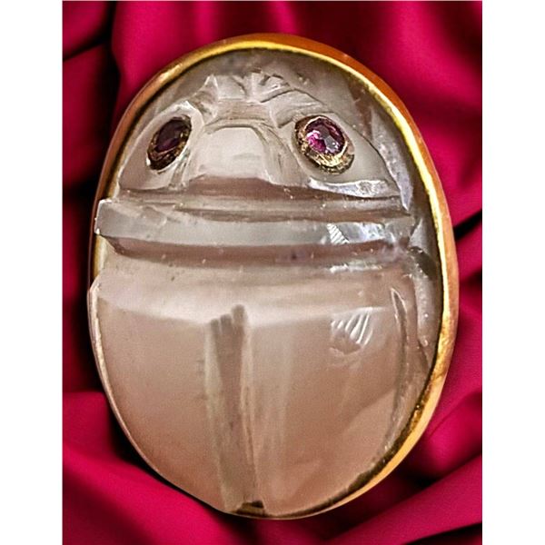 A RARE DIVISION ONE SCARAB BEETLE BUTTON