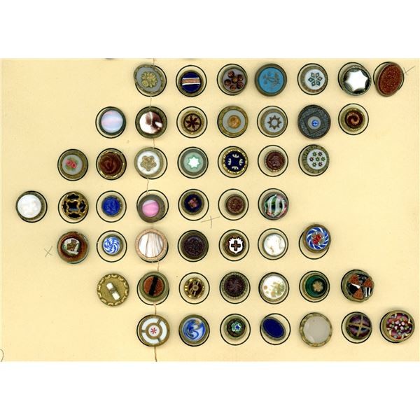 A CARD OF DIVISION ONE GLASS IN METAL BUTTONS