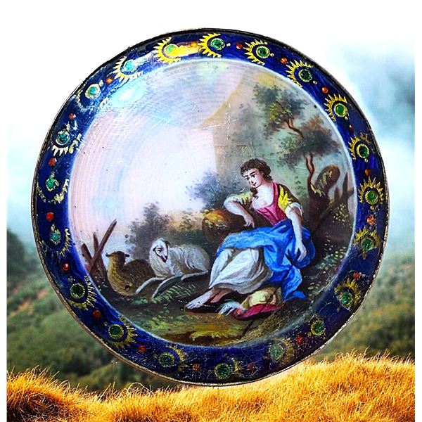 A DIVISION ONE FIGURAL ENAMEL BUTTON