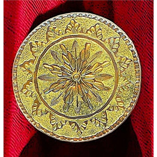 A DIVISION ONE COPPER PATTERNED BUTTON