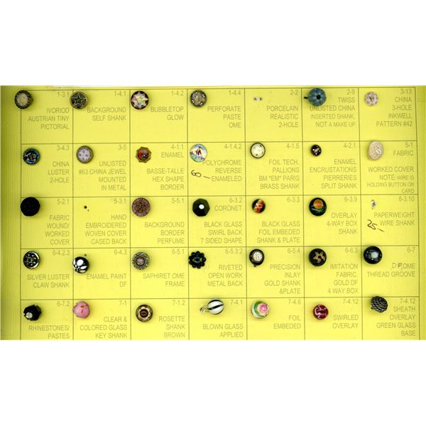 A PARTIAL CARD OF ASSORTED DIVISION 1 DIMINUTIVE BUTTONS