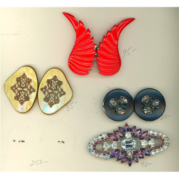 A PARTIAL CARD OF DIVISION ONE AND THREE BUCKLES