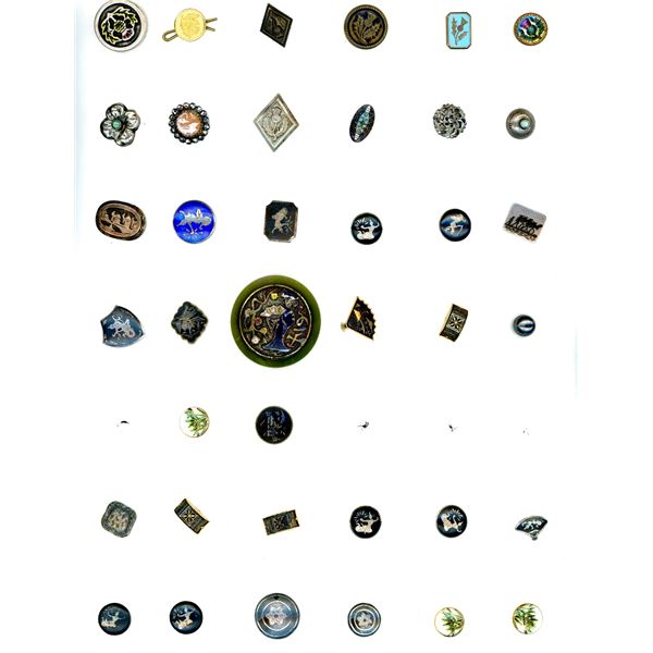 A CARD OF MOSTLY JAPANESE BUTTONS