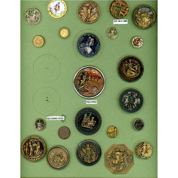 A CARD OF DIVISION ONE PICTURE BUTTONS