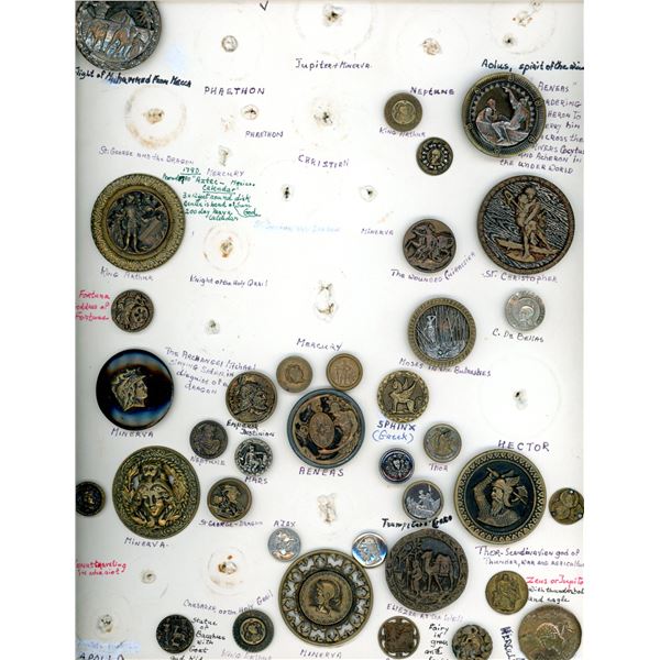 A CARD OF DIVISION ONE PICTORIAL BUTTONS