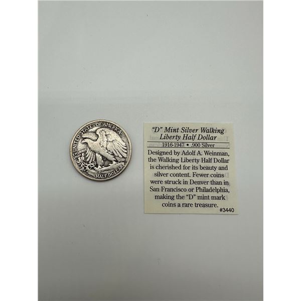 Walking Liberty Half Dollar (Denver Mint, .900 Silver)