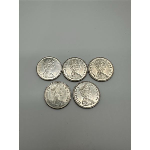 Canada Silver 50 Cents Lot (5 Coins, 1960s)