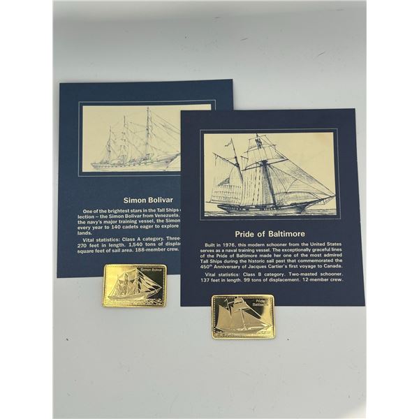 Tall Ships Silver Proof Bars (Empire Sandy & Lindo)