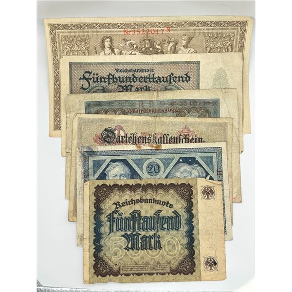 German Banknotes Mixed Group (6 pcs)