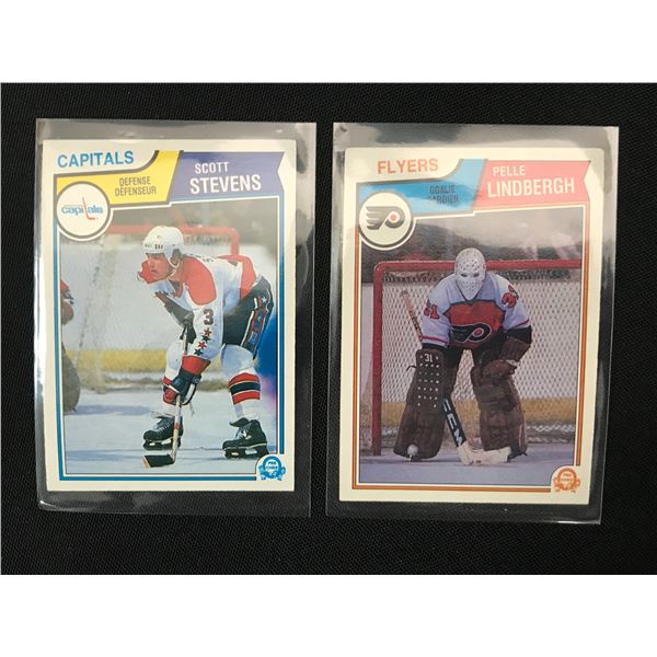 SCOTT STEVENS AND PELLE LIMBERGH ROOKIE CARD LOT O PEE CHEE