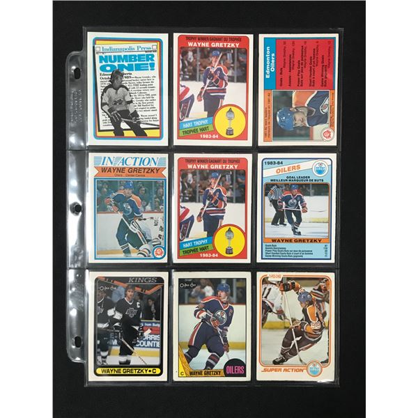 SLEEVE OF WAYNE GRETZKY HOCKEY TRADING CARDS