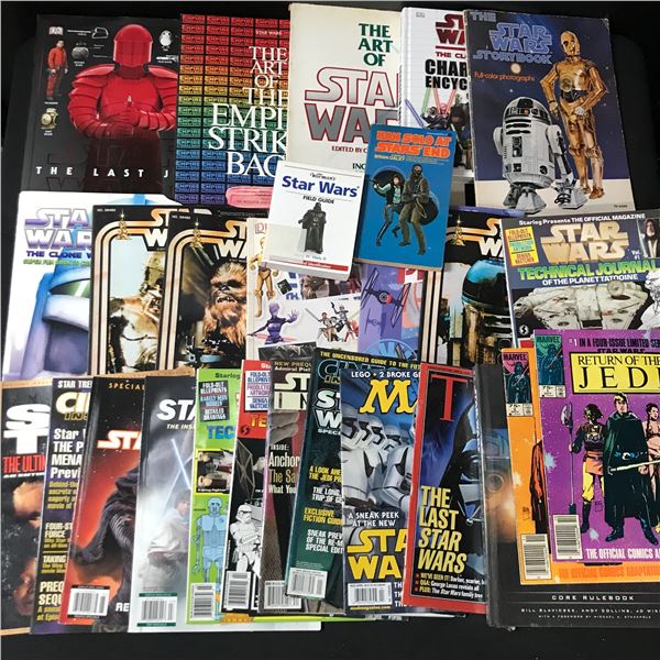LOT OF STAR WARS BOOKS AND COMICS
